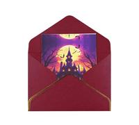 Castle And Crow Elegant Greeting Card - Premium Pearl Paper Foldable Card With Gold Trim, Blank Inside For Personal Message - Perfect For Christmas, Birthday, Wedding & Valentine’s Day