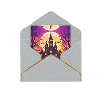 Castle And Crow Pearlescent Paper Exquisite Greeting Card â€“ Premium Folding Design With Gold Piping, The Perfect Choice For Holiday, Birthday, And Wedding Wishes.