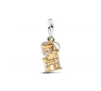 Castle and Heart Charm 925 Silver Charm Compatible with Pandora Charms, Trollbeads, Chamilia, Biagi and Many Other UK Charm Bracelets.
