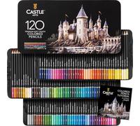 Castle Art Supplies 120 Coloured Pencil Set for artists, featuring 'soft series'