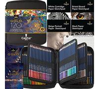 Castle Art Supplies 120 Oil-based Colouring Pencils Set - with Extras