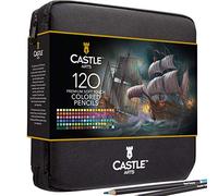 Castle Art Supplies 168-Piece Colored Pencils Bundle Set | Premium Soft Core Leads for Artists & Colorists| Inclusive of 120 Coloring Pencils and 48 Pasteltint Pencils | Complete with Zipper Cases
