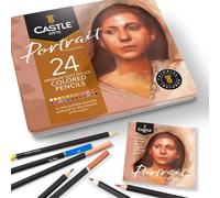 Castle Art Supplies 24 Colouring Pencils Set - Portraits Palette