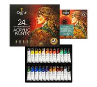 Castle Art Supplies 24 X 12ml Acrylic Paint Set | Value Beginner Set for Starters or Adult Artists | Premium Quality Intense Colours | Smooth to Use on Range of Surfaces (New Improved Formula)