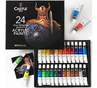 Castle Art Supplies 24 x 12ml Acrylic Paints Set for Adults and Artists | Vivid colours, easy to blend, good coverage on paper, canvas, wood, or fabric - a perfect mix of quality and value