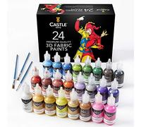 Castle Art Supplies 3D Fabric Paints Set for Crafters - 24 Vibrant Colours