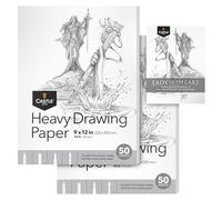 Castle Art Supplies Heavy Drawing Sketchpad Paper 9 x 12in | 2-Pack | 50 Sheets Each (160gsm/98lb) Extra White, Smooth Artist Paper | Acid Free | The Go-to Pad for All Artists (9 x 12, 2-Pack)