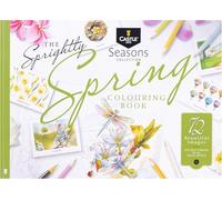Castle Art Supplies Spring Colouring Book | 72 Springtime Illustrations Curated by Artists with Colour Reference Guide | No Bleed-Through, Artist-Grade Paper | Landscape A4 Size | Seasons Collection
