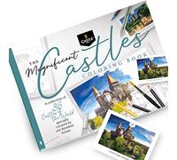 Castle Arts Castles Colouring Book | 36 Stunning Castles Curated by in-House Artists to Focus The Mind | with Colour Reference Guide | No Show-Through Artist Grade Paper | Frameable Landscape A4 Size