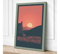 Castle at Dawn Vintage Canvas Wall Art Print 18x12 Inch (46 x 30 cm)