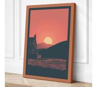Castle at Dawn Vintage Canvas Wall Art Print 24x16 Inch (61 x 41 cm)