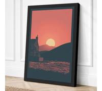 Castle at Dawn Vintage Canvas Wall Art Print 36x24 Inch (91 x 61 cm)