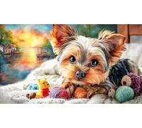 Castle-bound-Shetland-Sheepdog Puzzle Game 1000 Pieces Educational Game Challenge Recycled Paper Challenging Puzzles for Relaxation, Creativity & Gift Giving 70x50/1000pcs