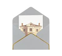 Castle Building Elegant Greeting Card â€“ Premium Pearl Paper Foldable Card With Gold Trim, Blank Inside For Personal Message â€“ Perfect For Christmas, Birthday, Wedding & Valentineâ€™s Day