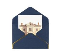 Castle Building Elegant Greeting Card - Premium Pearl Paper Foldable Card With Gold Trim, Blank Inside For Personal Message - Perfect For Christmas, Birthday, Wedding & Valentine’s Day