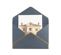 Castle Building Elegant Greeting Card - Premium Pearl Paper Foldable Card With Gold Trim, Blank Inside For Personal Message - Perfect For Christmas, Birthday, Wedding & Valentine’s Day