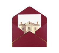 Castle Building Elegant Greeting Card - Premium Pearl Paper Foldable Card With Gold Trim, Blank Inside For Personal Message - Perfect For Christmas, Birthday, Wedding & Valentine’s Day