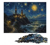 Castle by The Sea Wooden Jigsaw 500 Pieces, Adult Puzzle | New Year gift for puzzle lovers with tabletop activity for adults at your own pace.