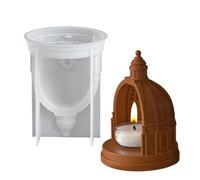 Castle Candle Holder Mould - 10.2 x 13 cm Castle Shape Candlestick Mould | Non-Stick Silicone Epoxy Casting Tools for Desk Decoration That Cuo