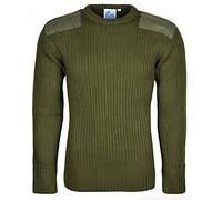 Castle Clothing Mens Army Security Jumper Pullover Crew Neck Long Sleeves Knitted Top (XX-Large, Olive)