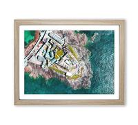 Castle Cornet In Guernsey Painting Modern Art Framed Print | A3 Oak Framed Wall Art | Ready to Hang | Modern Cityscape Picture | Living Room Bedroom Lounge Office