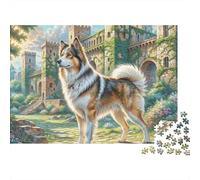 Castle Courtyard Dog 1000 Piece Jigsaw Puzzle Paper for Adults Scenic View Puzzle Game for Family Relaxation Gift 52x38cm/1000pcs
