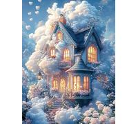 Castle Diamond Art Kits Adults, Square Drill Diamond Painting Flowers for Beginners, DIY Crystal Art for Adults, 5D Crystal Creations Kit Gifts, Gem Arts and Crafts for Home Decor 12x16 inch C3-753