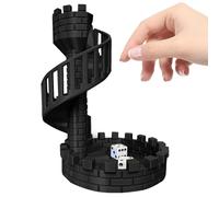 Castle Dice Tower - Medieval Rolling Fort, Desktop Stone Texture Structure with Precision Drop Paths, Detailed Architectural Sculpting for Tabletop Gaming, Ideal for Workplace Decor