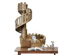 Castle Dice Tower - Medieval Rolling Fort, Desktop Stone Texture Structure with Precision Drop Paths, Detailed Architectural Sculpting for Tabletop Gaming, Ideal for Workplace Decor