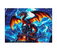 Castle Dragon Lightning 500 Piece Mini Jigsaw Puzzle For Adults Gift Idea