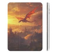 Castle Dragon Sunset Compatible with iPad Mini 4/5/6 Cute Tablet Case with Pencil Holder Slim Hard Protective Cover