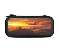 Castle Dragon Sunset Portable Storage Bag Compatible with Switch Carrying Case Protector Bags with 15 Games Accessories