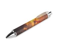 Castle Dragon Sunset Retractable Ballpoint Pen Black Ink Ball Point 0.5mm Smooth Writing Note Taking Accessories For Office 1 PCS AS PIC 2