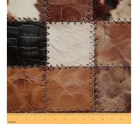 Castle Fairy Cowhide Print Soft Polyester No Stretch Fabric,Brown,Polyester,1 Yard,36" L x 59" W,Waterproof,Perfect for DIY Crafts and Home Decorations