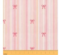 Castle Fairy Minimalist Stripes Fabric by The Yard,Princess Bow Soft Polyester Fabric,Modern Simple Style No Stretch Fabrics Sewing Lovers,Pink Craft & Hobby Fabrics 1 Yard Pre-Cut,36"x59"
