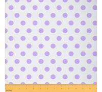 Castle Fairy Polka Dot Craft Fabric No Stretch,Simple Cute Dots Soft Flannel Polyester,Geometric Circles Art Style Washable Material for Handmade Supplies,White Purple 2 Yards,72" L x 59" W