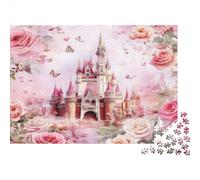 Castle Fantasy-Dreamy Pink Fairytale 1000 Piece Jigsaw Puzzle on Sustainably Sourced Board Jigsaw Puzzles for Cognitive Exercise As Rainy Day Activities for Adults 70x50cm/1000pcs