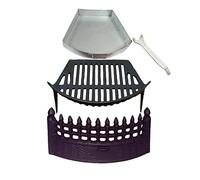 Castle Fire Front, Grate and Ashpan Black Fire Set Bundle 16" Fireplace Set