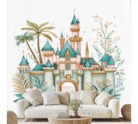 Castle Floral Plant Self Adhesive Wallpaper Cartoon Castle Photo Wallpaper 350x256 cm European Castle Wall Mural for Bedroom Living Room Removable Poster Qe18D