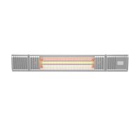 Castle Heaters 2KW Electric Infrared Heater - Outdoor Heater for Garden - Water Resistant and Wall Mounted Patio Heater with Remote Control 24 Hour Timer - 9 Heat Settings (Silver)
