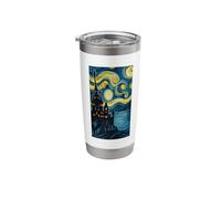 Castle in a Van Gogh Starry Night Stylistic Stainless Steel Insulated Tumbler
