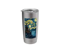 Castle in a Van Gogh Starry Night Stylistic Stainless Steel Insulated Tumbler