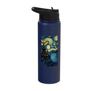 Castle in a Van Gogh Starry Night Stylistic Stainless Steel Insulated Water Bottle