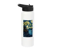Castle in a Van Gogh Starry Night Stylistic Stainless Steel Insulated Water Bottle