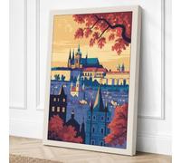 Castle in Autumn Light Canvas Wall Art Print 24x16 Inch