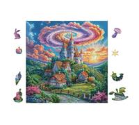 Castle in Flower Valley 100 Piece Pack DIY Jigsaw Puzzle Collectors Cognitive Development Educational Decorative Puzzle Gifts for Adults High-grade Cardboard 28x28cm