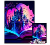 Castle in The Book 1000 Piece Puzzle Wooden Jigsaw Puzzles for Adults Educational Activity for Cognitive Skills Cognitive Skill Improvement 50x75CM/19.68x29.52inch