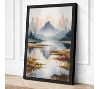 Castle in the Mist Canvas Wall Art Print 24x16 Inch