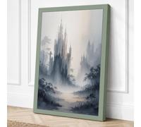Castle in the Mist Romantic Canvas Wall Art Print 30x20 Inch