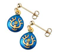 Castle in the Sky Laputa Levitation Stone Earrings - Studio Ghibli Official Jewelry | Palnart Poc Collaboration, Handmade in Japan, Tin Alloy & Stainless Steel, Lightweight Drop Earrings for Women & G